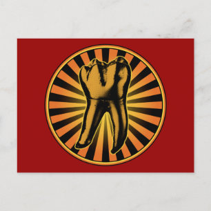 Cartão Postal Emblema Gráfico de Dente