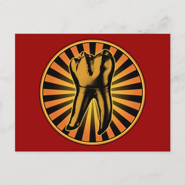 Cartão Postal Emblema Gráfico de Dente (Frente)