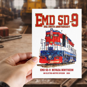 Cartão Postal EMD SD-9 USA Locomotiva Comemorativa do 250º Anive