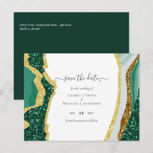 Cartão Postal Emerald Dourado Agate - Casamento SALVE o Orçament