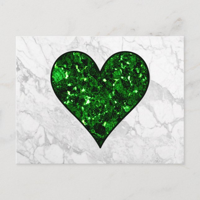 Cartão Postal Emerald Gem Heart (Frente)