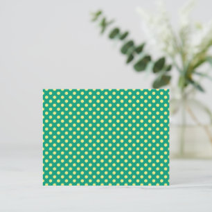 Cartão Postal Emerald Green com Bolinhas amarelas por STaylor