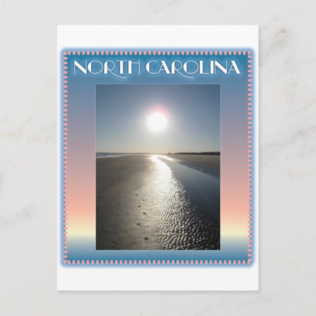 Cartão Postal Emerald Isle Beach, NC no Sunset (Frente)