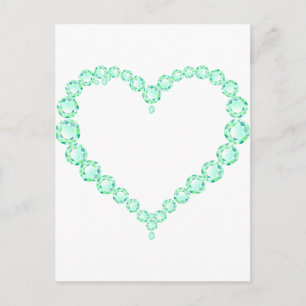 Cartão Postal Emerald Jewel Heart