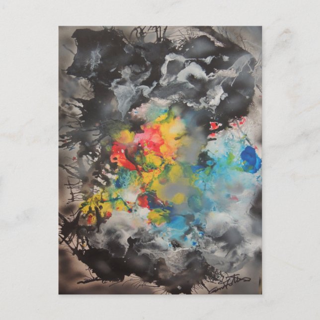 Cartão Postal Emergência - Abstrato por Gene Foltuz Mini Impress (Frente)