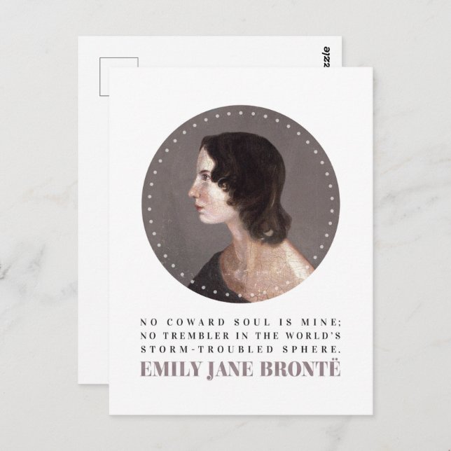 Cartão Postal Emily Bronte, Retrato e Citação - Sem Alma de Cowa (Frente/Verso)
