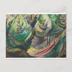 Cartão Postal Emily Carr Path entre Pines e Paisagem Canadiana
