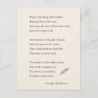 Emily Dickinson Poem hope é coisa com penas