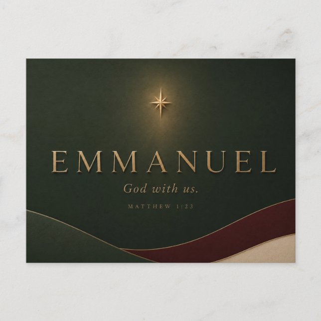 Cartão Postal EMMANUEL | Mateus 1:23 Cristão  (Frente)