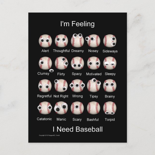 Cartão postal Emoções de Baseball (Frente)