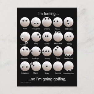 Cartão Postal Emoções de Golfe, Modos, Humor