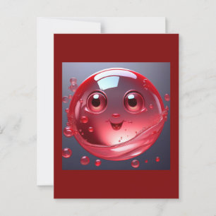 Cartão Postal Emoji (bolha de água vermelha)
