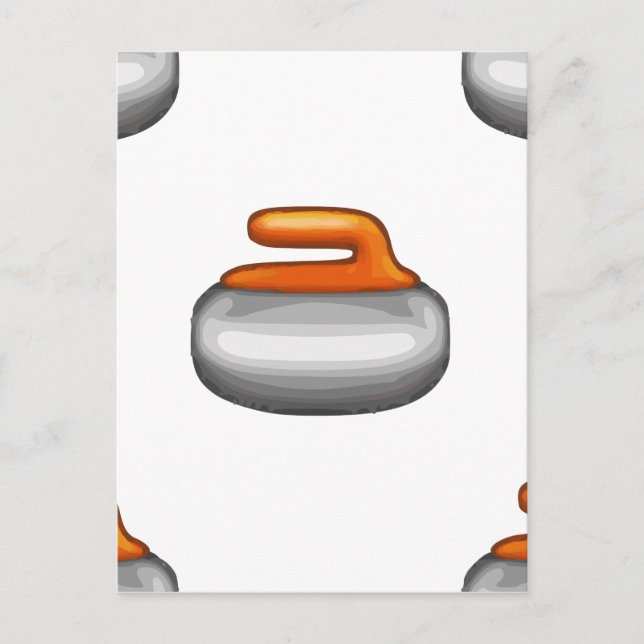 Cartão Postal Emoji Curling Stone (Frente)