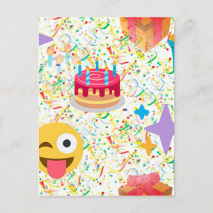 Cartão Postal emoji de aniversário feliz