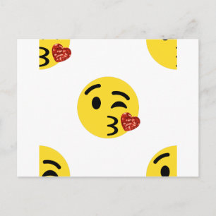 Cartão Postal emoji de beijo brilhante