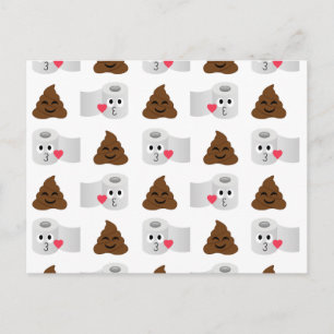 Cartão Postal emoji de cocô e papel higiênico