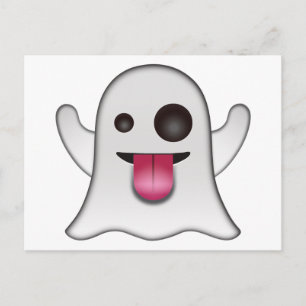 Cartão Postal Emoji de Fantasma Assustador Legal Divertido