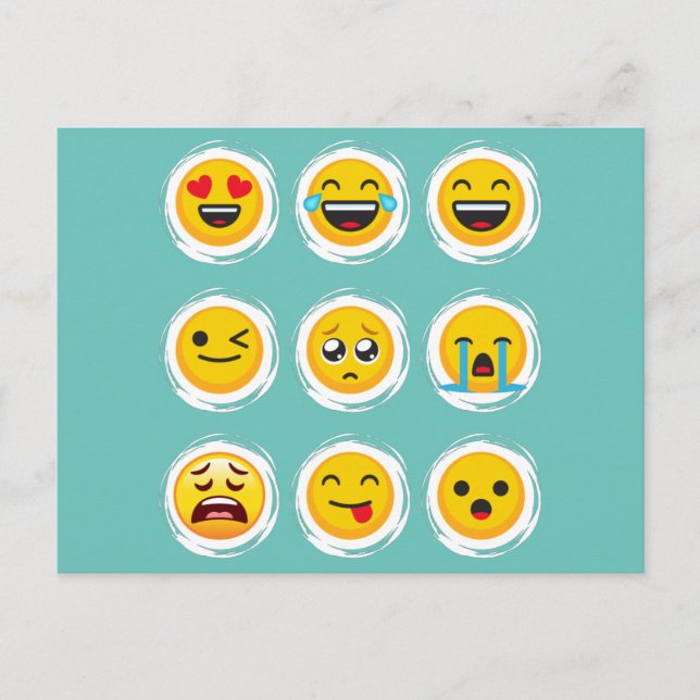 Cartão Postal Emoji de Mídia Social (Frente)
