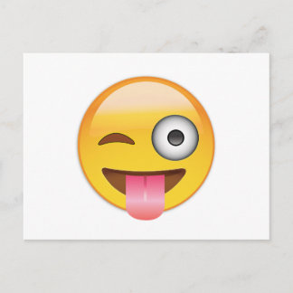 Cartão Postal Emoji - Face With Tongue