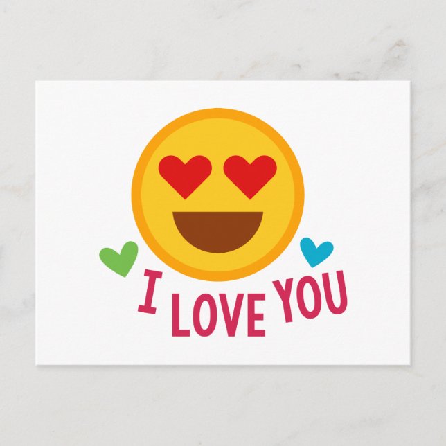Cartão Postal Emoji I Love You (Frente)