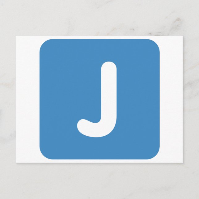 Cartão Postal Emoji - Letra J Twitter (Frente)