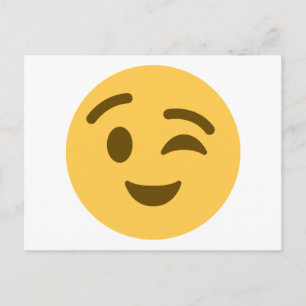 Cartão Postal Emoji Piscar os olhos