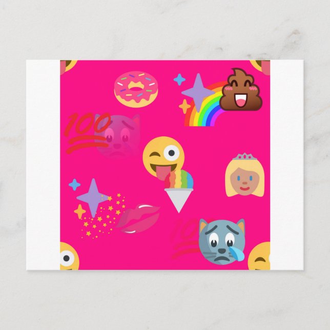 Cartão Postal emoji rosa quente (Frente)