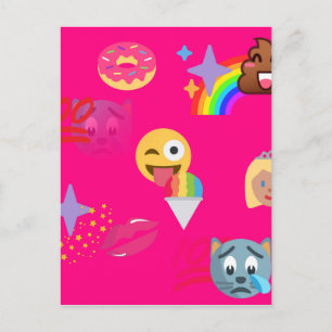 Cartão Postal emoji rosa quente