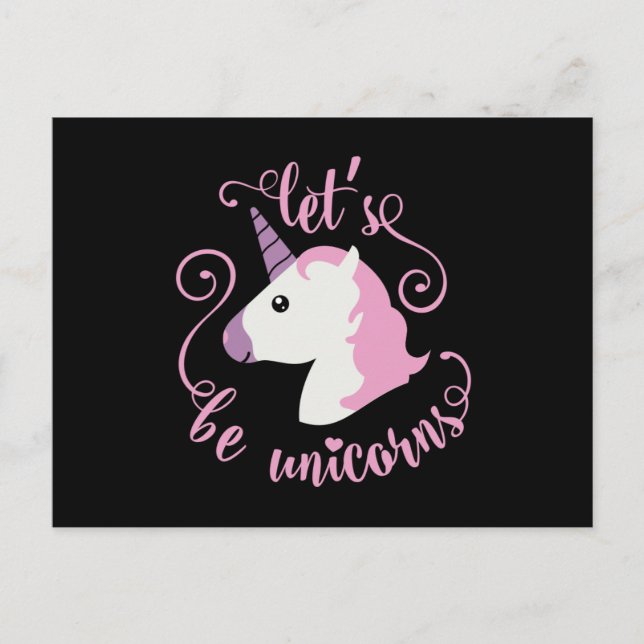 Cartão Postal Emoji Vamos Be Unicorns (Frente)