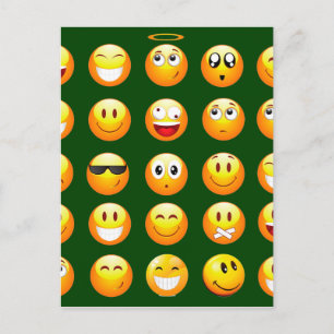 Cartão Postal emoji verde-escuro
