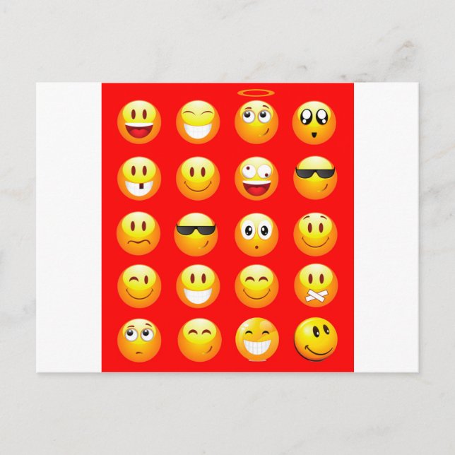 Cartão Postal emojis vermelhos (Frente)