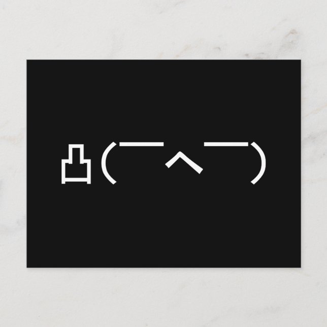 Cartão Postal Emoticon Japonês, Dedo Médio Irritado, Kaomoji (Frente)