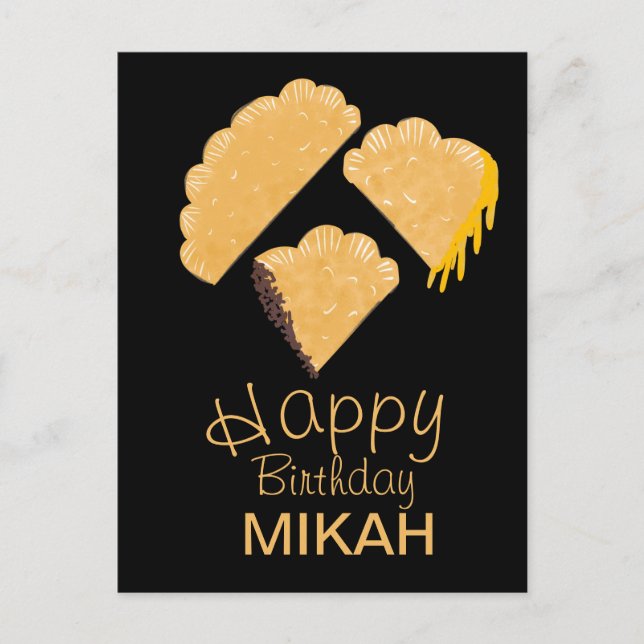 Cartão Postal Empanada Desenhada à Mão de Aniversário (Frente)