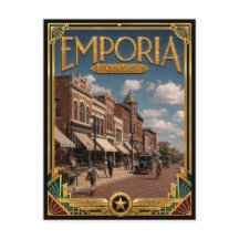 Emporia Kansas Arte Deco Vintage Idade Dourada