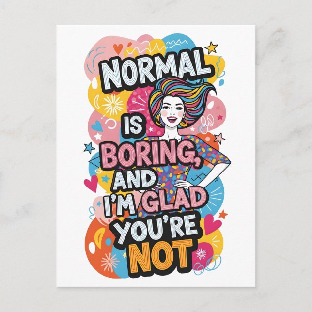 Cartão Postal Empowering Woman Pop Art Bold Quote Design (Frente)