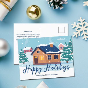 Cartão Postal Empresa de Imóveis Feliz Férias Custom Natal