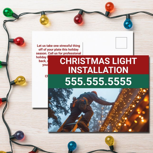 Cartão Postal Empresa de instalação de luz de Natal personalizad (Criador carregado)