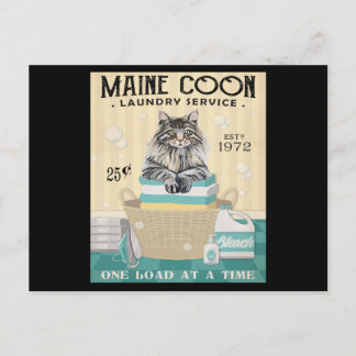 Cartão Postal Empresa de Lavanderia de Gato Maine Coon 2