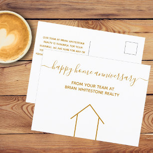 Cartão Postal Empresa Dourada Imobiliária Feliz Aniversário do L