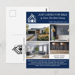 Cartão Postal Empresa Imobiliária Azul Chic Lista de Casas