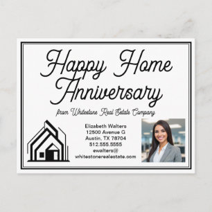 Cartão Postal Empresa Imobiliária Elegante Logotipo Personalizad