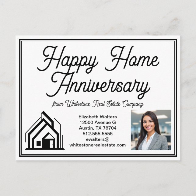 Cartão Postal Empresa Imobiliária Elegante Logotipo Personalizad (Frente)