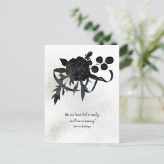 Cartão Postal EN | Elegant Sympathy Card – Black Rose