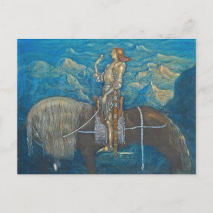 Cartão Postal En Riddare Red Fram John Bauer