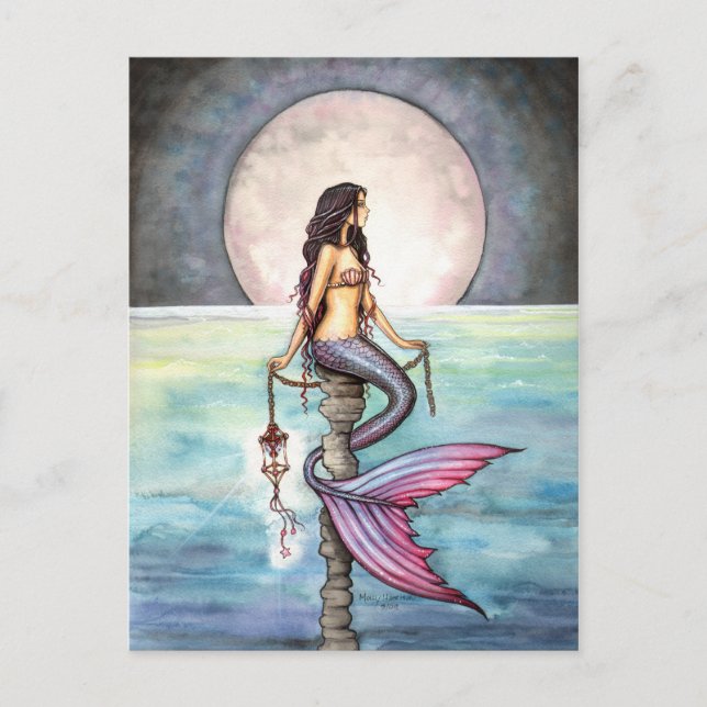 Cartão Postal Encantada Sea Smermaid Fantasy Art (Frente)