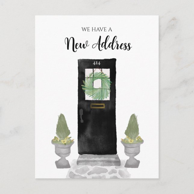 Cartão Postal Encantador Nós nos mudamos Novo Endereço Porta Pre (Frente)