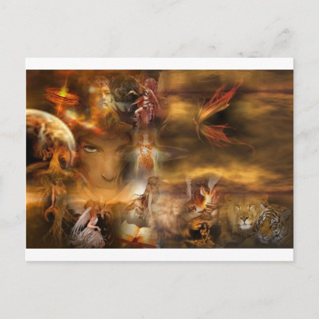 Cartão Postal Encantamento de ouro (Frente)