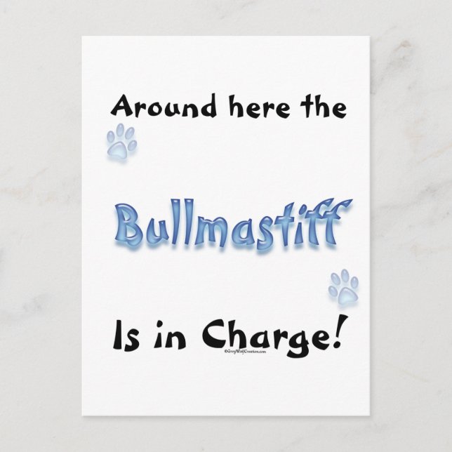 Cartão Postal Encargo Bullmastiff (Frente)