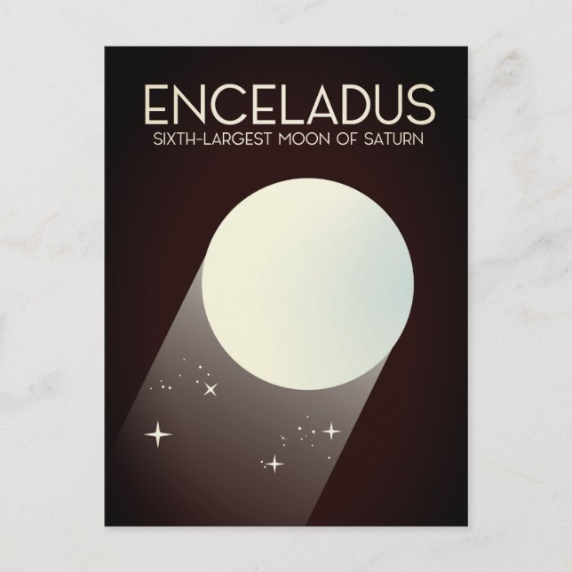 Cartão Postal Enceladus Space Art. (Frente)