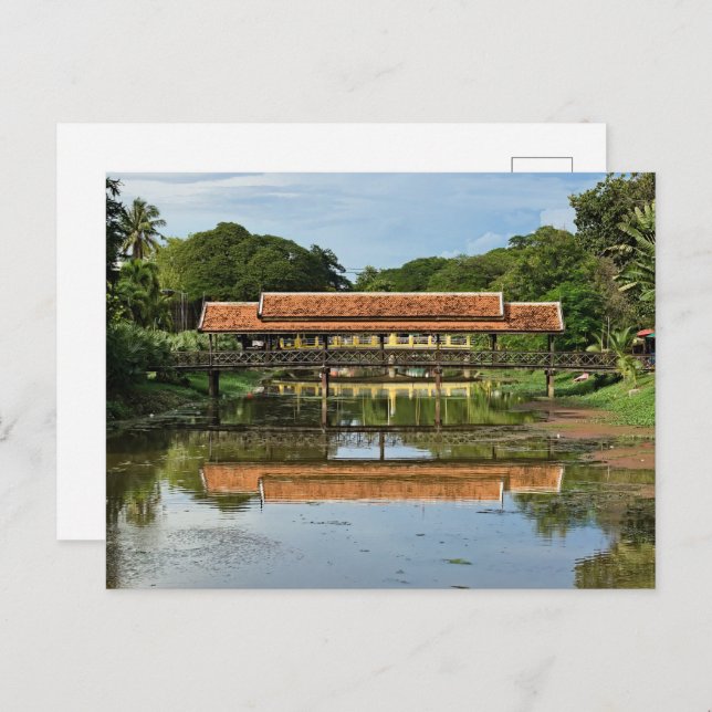 Cartão Postal Enchanted Reflections:  Bridges of Siem Reap (Frente/Verso)